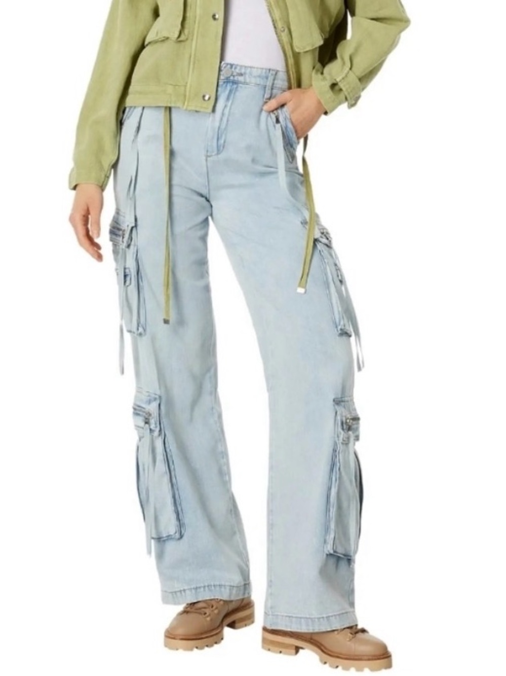 BLANK NYC Franklin Rib Cage Oversized Cargo Pockets Relaxed Jeans--NWT--28 - Picture 9 of 13